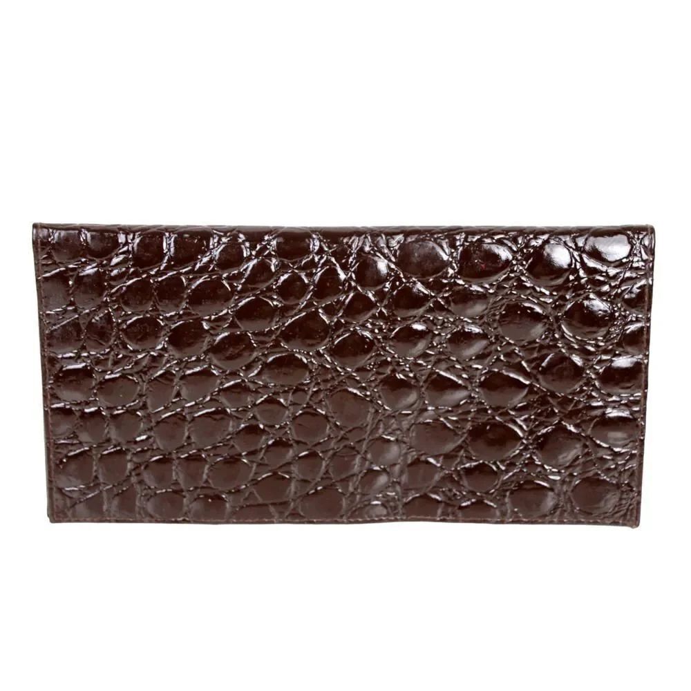 Marina Di Carrara PATENT BROWN GENUINE LEATHER ID CARD BILL BIFOLD WALLET PURSE